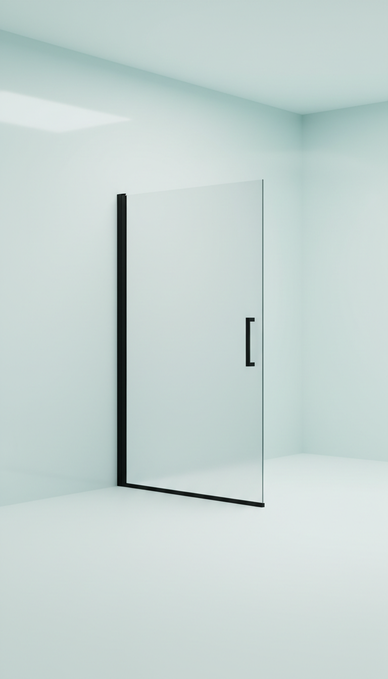 Single-Panel Walk-In Screen With Matte Black Hardware